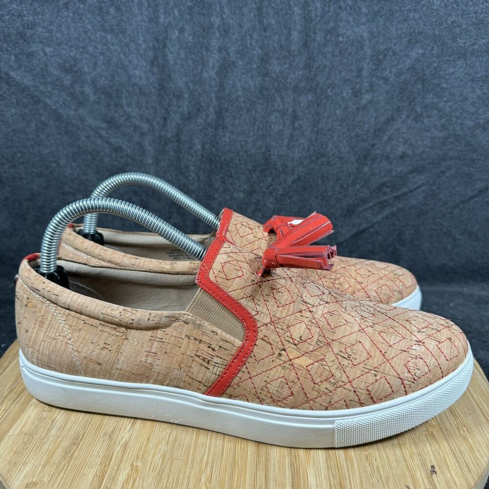 Donald Pliner Sonora Cork Tassled Sneakers Slip On Womens 9.5 M